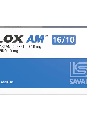 Blox AM Candesartán, Amlodipino 16/10 mg 30 Cápsulas.