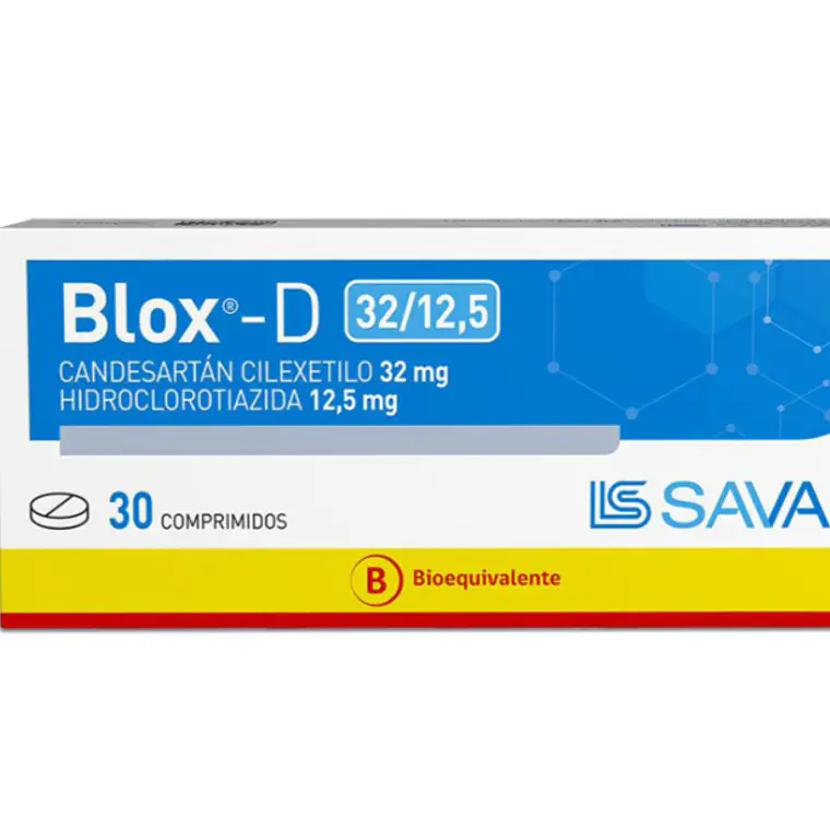 Blox-D Candesartán Hidroclorotiazida 32/12,5 mg  30 Comprimidos. 1