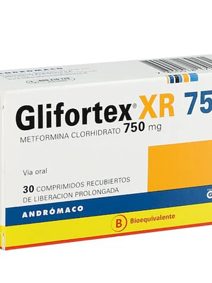 Glifortex XR (B) Metformina 750 mg 30 Comprimidos.