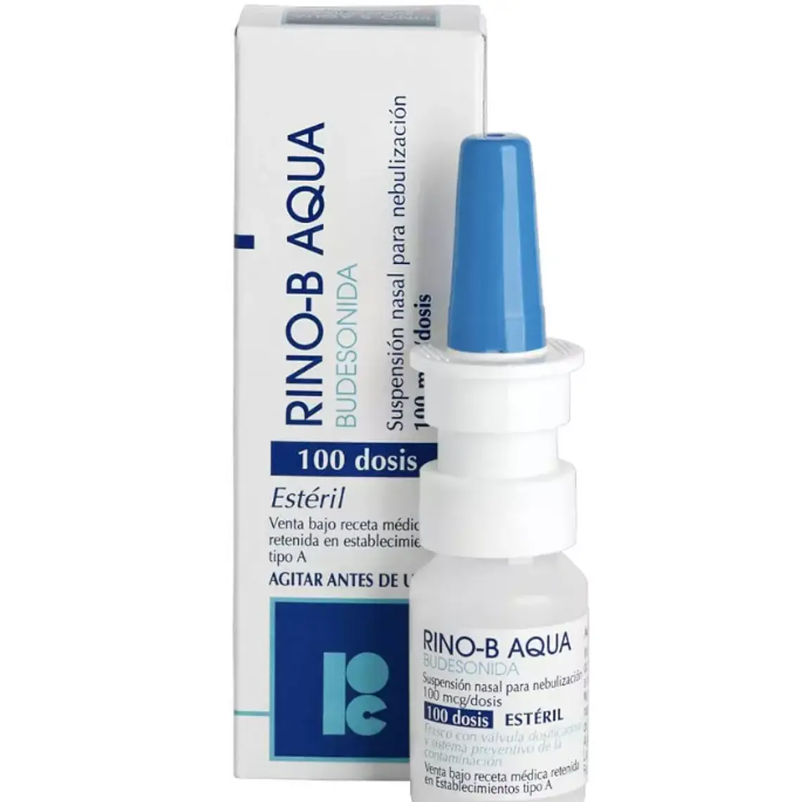 Rino-B Aqua Budesinida Suspensión nasal 100 mcg 100 Dosis. 1