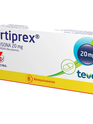 Cortiprex (B) Prednisona 20 mg 20 Comprimidos recubiertos.