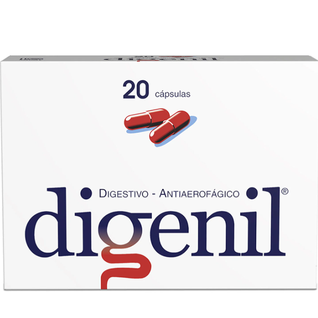 Digenil Simeticona / Pancreatina 20 Cápsulas. 1