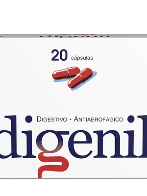 Digenil Simeticona, Pancreatina 20 Cápsulas.