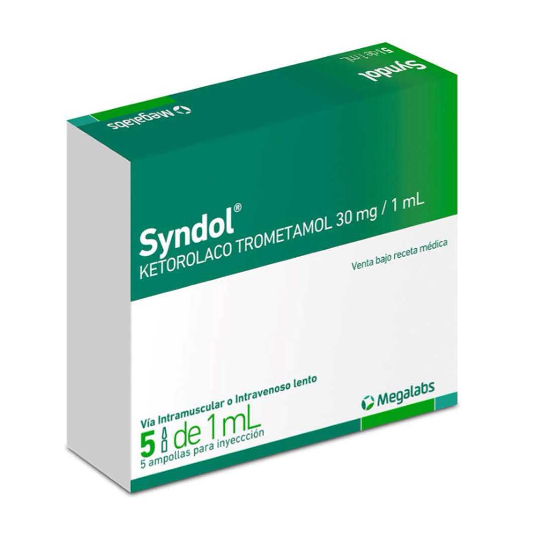 Syndol Ketorolaco 30 mg  5 Ampollas inyectables. 1
