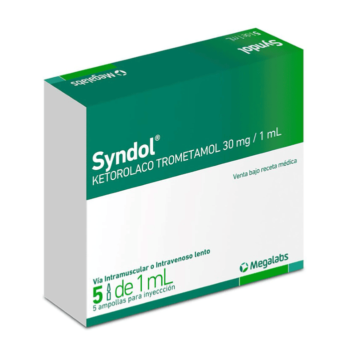 Syndol Ketorolaco 30 mg  5 Ampollas inyectables. 1