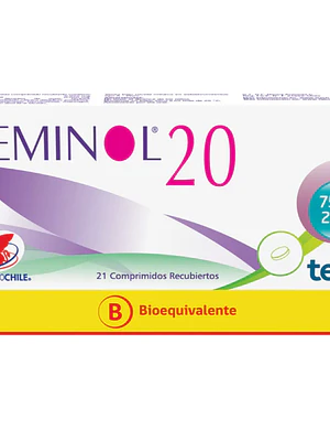 Feminol-20 (B) Etilistradiol, Gestodeno 21 Comprimidos.