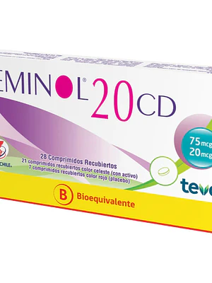 Feminol-20 CD (B) Etinilestradiol, Gestodeno 28 Comprimidos.