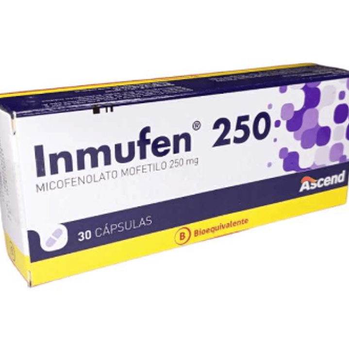 Inmufen (B) Micofenolato Mofetilo 250 mg 30 Cápsulas. 1