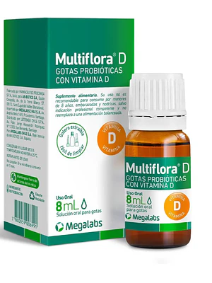 Multiflora D Probióticos con vitamina D Gotas 8 ml.