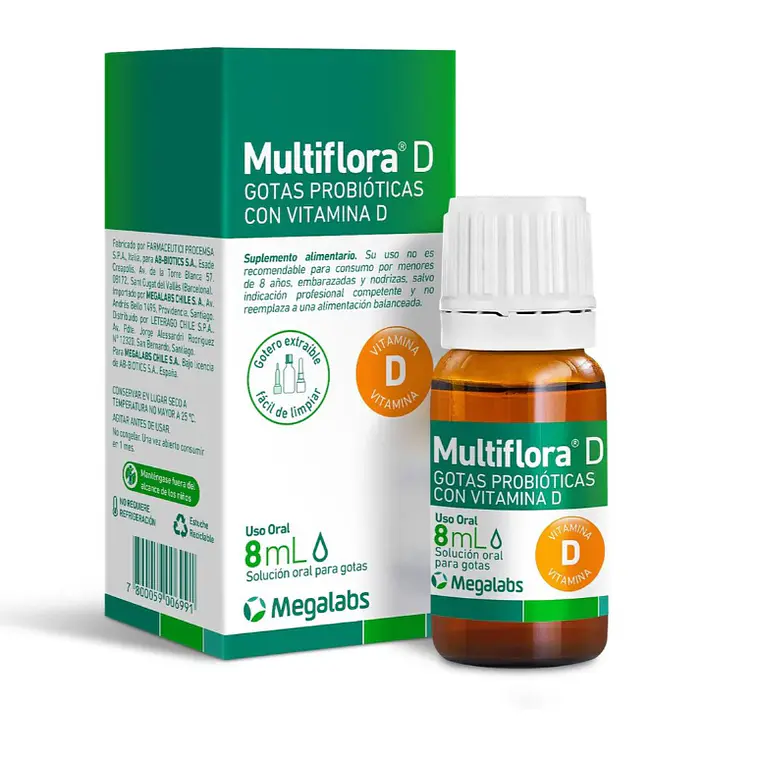 Multiflora D Probióticos con vitamina D Gotas 8 ml. 1