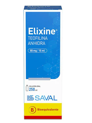 Elixine (B) Teofilina Anhidra 80 mg / 15 ml Jarabe 250 ml.