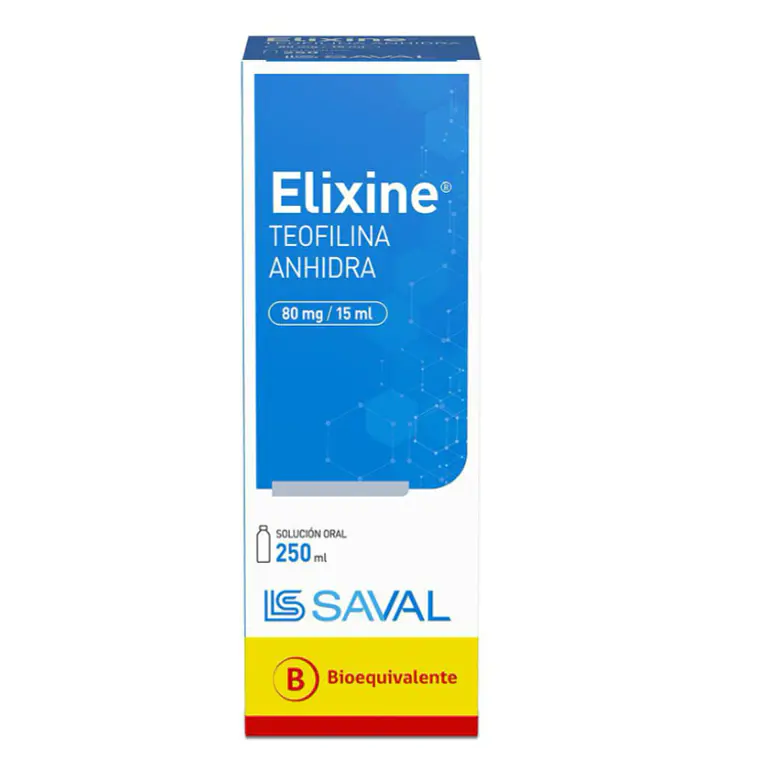 Elixine (B) Teofilina Anhidra 80 mg / 15 ml Jarabe 250 ml. 1
