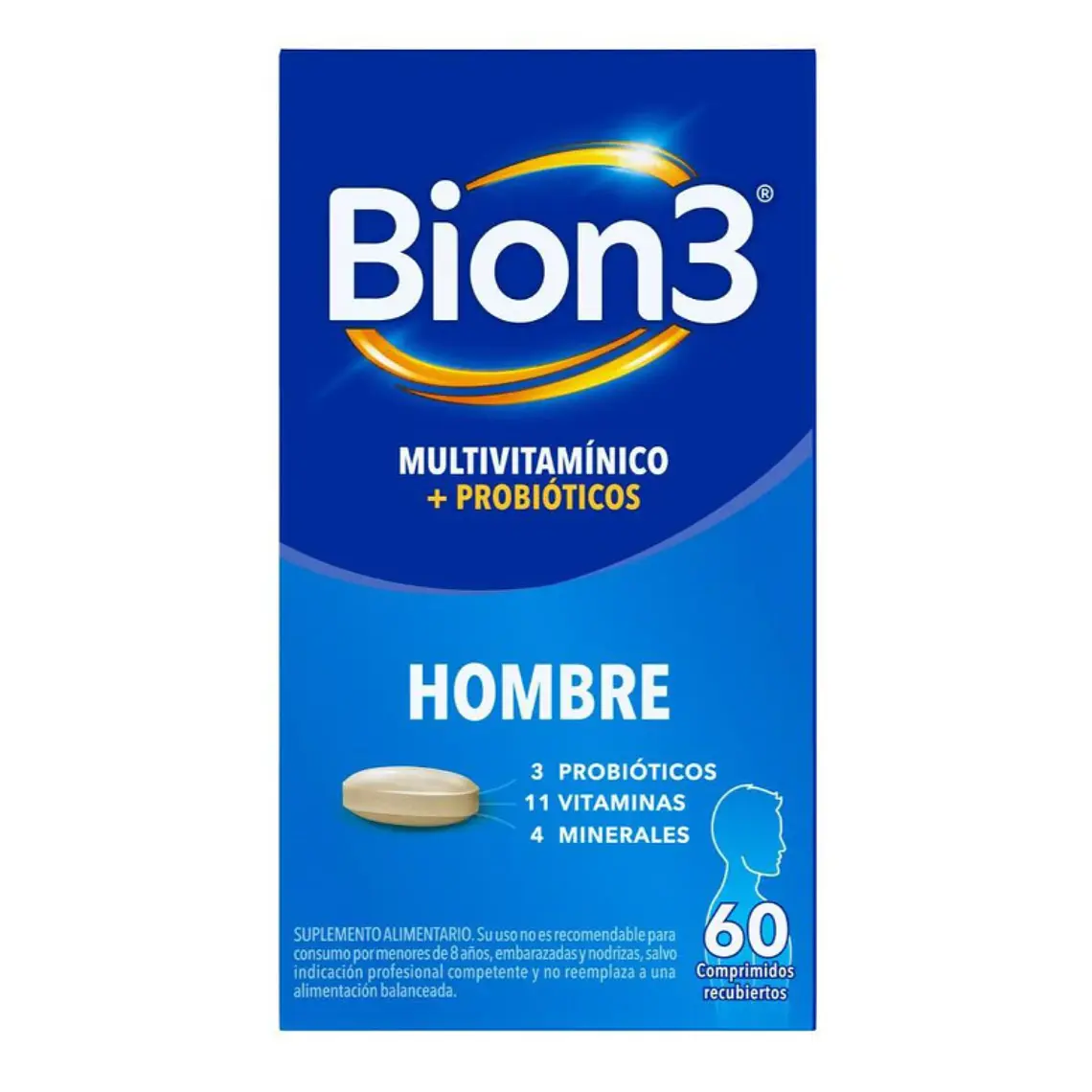 Bion 3 Hombre Multivitamínico+ probióticos 60 Comprimidos. 1