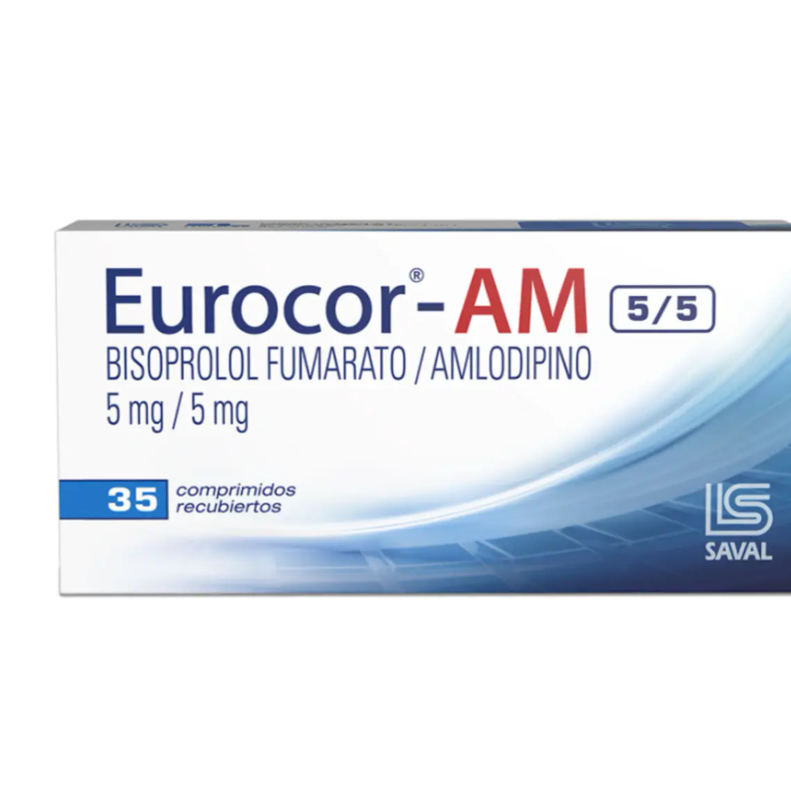 Eurocor-AM Bisoprolol Amlodipino 5/5 mg 35 Comprimidos. 1