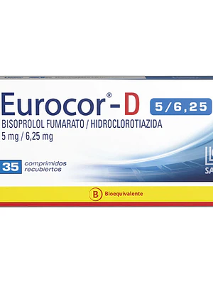 Eurocor D (B) Bisopropol Hidroclotiazida 5/6,25 mg 35 Comprimidos.