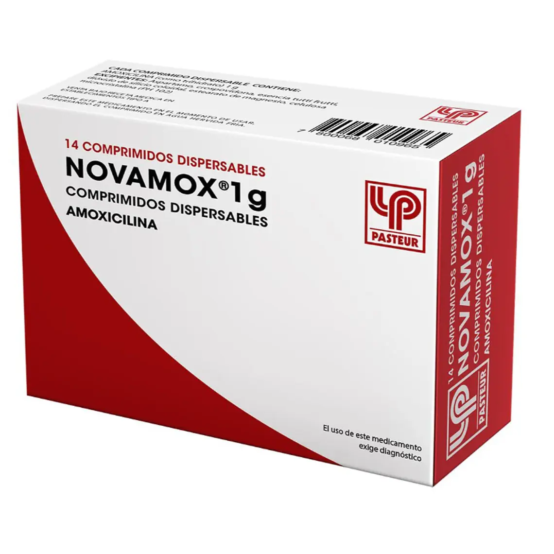 Novamox Amoxicilina 1 g 14 Comprimidos dispersables. 1