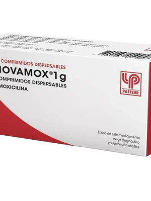 Novamox Amoxicilina 1 g 20 Comprimidos dispersables.