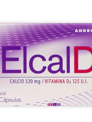Elcal D Calcio 320 mg Vitamina D 125 UI 30 Cápsulas.