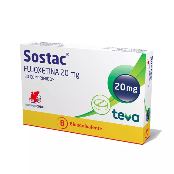 Sostac (B) Fluoxetina 20 mg 30 Comprimidos. 1