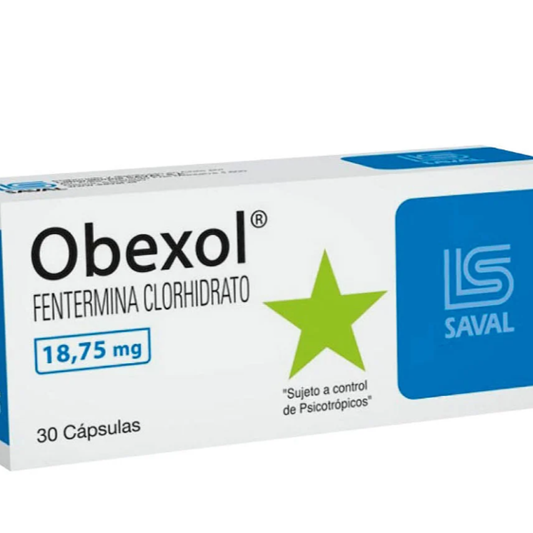 Obexol Fentermina 18,75 mg 30 Comprimidos. (Disponible solo para compra en local) 1