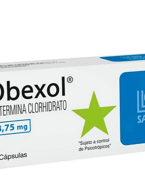 Obexol Fentermina 18,75 mg 30 Cápsulas. Medicamento controlado, venta presencial