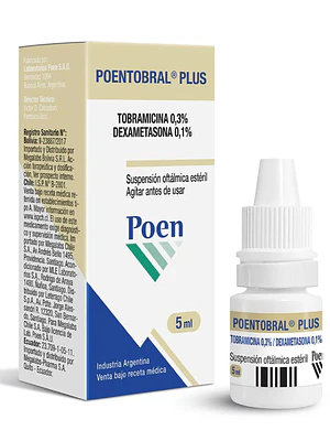 Poentobral Plus Tobramicina, Dexametasona Solución oftálmica 5 ml.