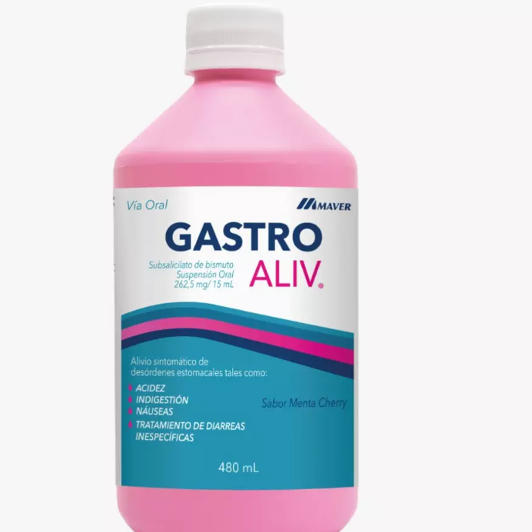 Gastro Aliv 262,5 mg / 15 ml Suspensión  oral 480 ml. 1