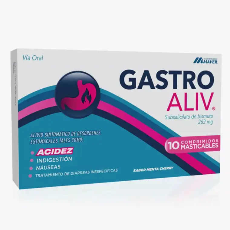 Gastro Aliv Antiácido 10 Comprimidos masticables. 1