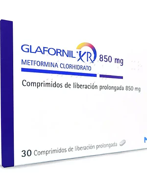 Glafornil XR Metformina 850 mg 30 Comprimidos.