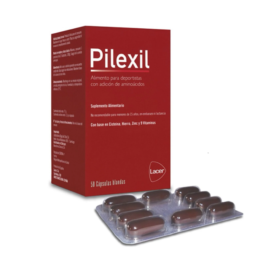 Pilexil Alimento para deportistas 50 Cápsulas. 1
