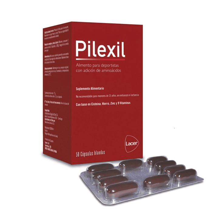 Pilexil Alimento para deportistas 50 Cápsulas. 1