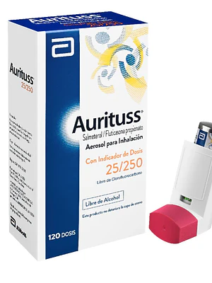 Aurituss Salmeterol, Fluticasona 25/250 mcg Inhalador 120 Dosis.