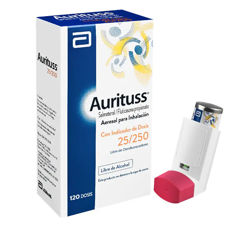 Aurituss Salmeterol, Fluticasona 25/250 mcg Inhalador 120 Dosis. 1