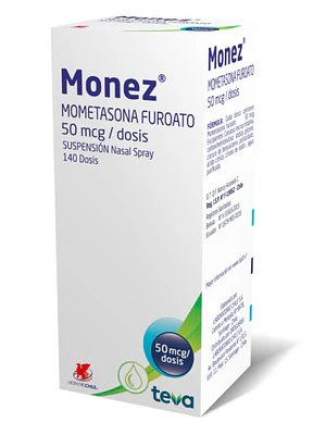 Monez Mometasona 50 mcg Suspensión nasal Spray 140 Dosis.