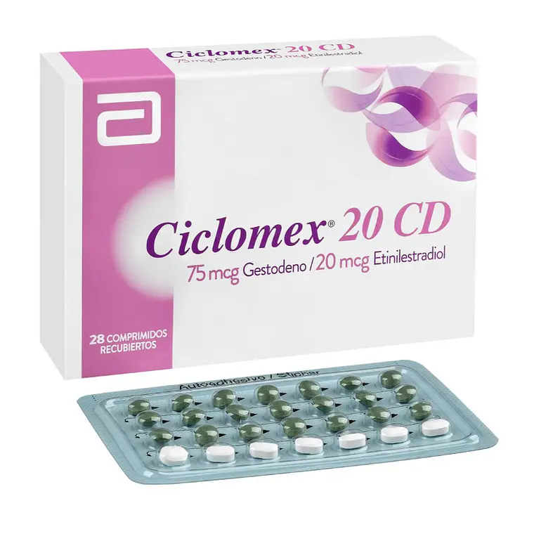Ciclomex-20 CD Etinilestradiol, Gestodeno 28 Comprimidos. 1