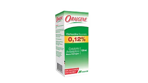 Enjuague bucal Oralgene 0,12 % Colutorio antiséptico 120 ml.