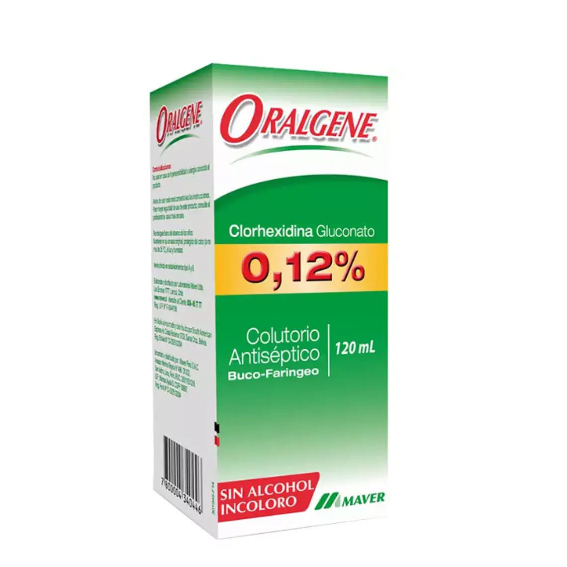 Enjuague bucal Oralgene 0,12 % Colutorio antiséptico 120 ml. 1