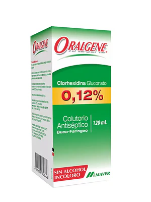 Enjuague bucal Oralgene 0,12 % Colutorio antiséptico 120 ml.