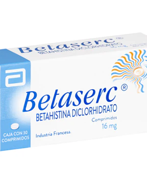 Betaserc Betahistina 16 mg 30 Comprimidos.