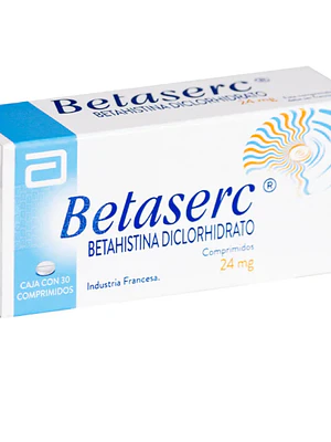 Betaserc Betahistina 24 mg 30 Comprimidos.