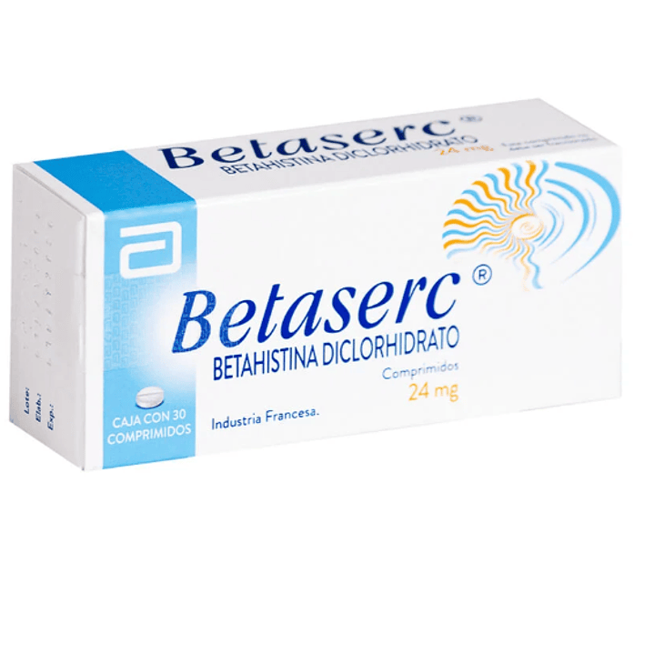 Betaserc Betahistina 24 mg 30 Comprimidos.  1