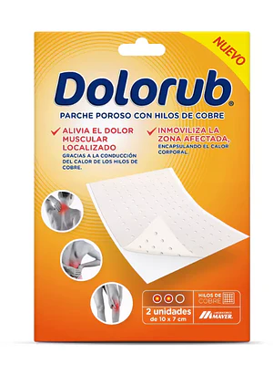 Dolorub Parche poroso con hilos de cobre 2 Unidades.