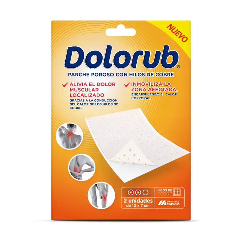 Dolorub Parche poroso con hilos de cobre 2 Unidades. 1