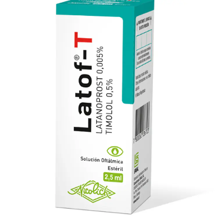 Latof-T Latanoprost, Timolol Solución oftálmica 2,5 ml. 1