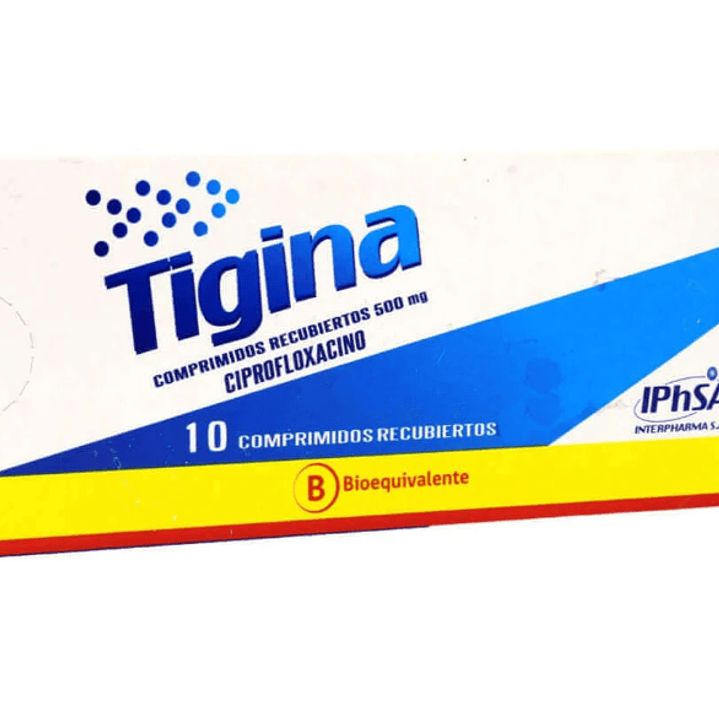 Tigina Ciprofloxacina 500 mg 10 Comprimidos. 1