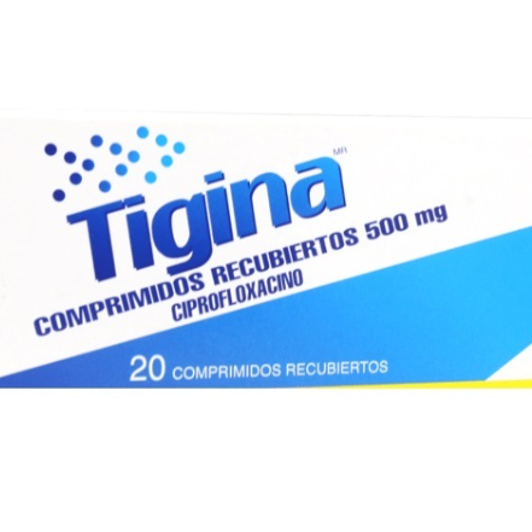 Tigina Ciprofloxacino 500 mg 20 Comprimidos. 1