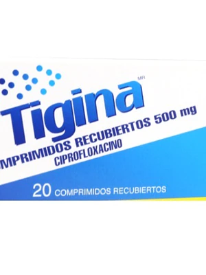 Tigina (B) Ciprofloxacino 500 mg 20 Comprimidos.