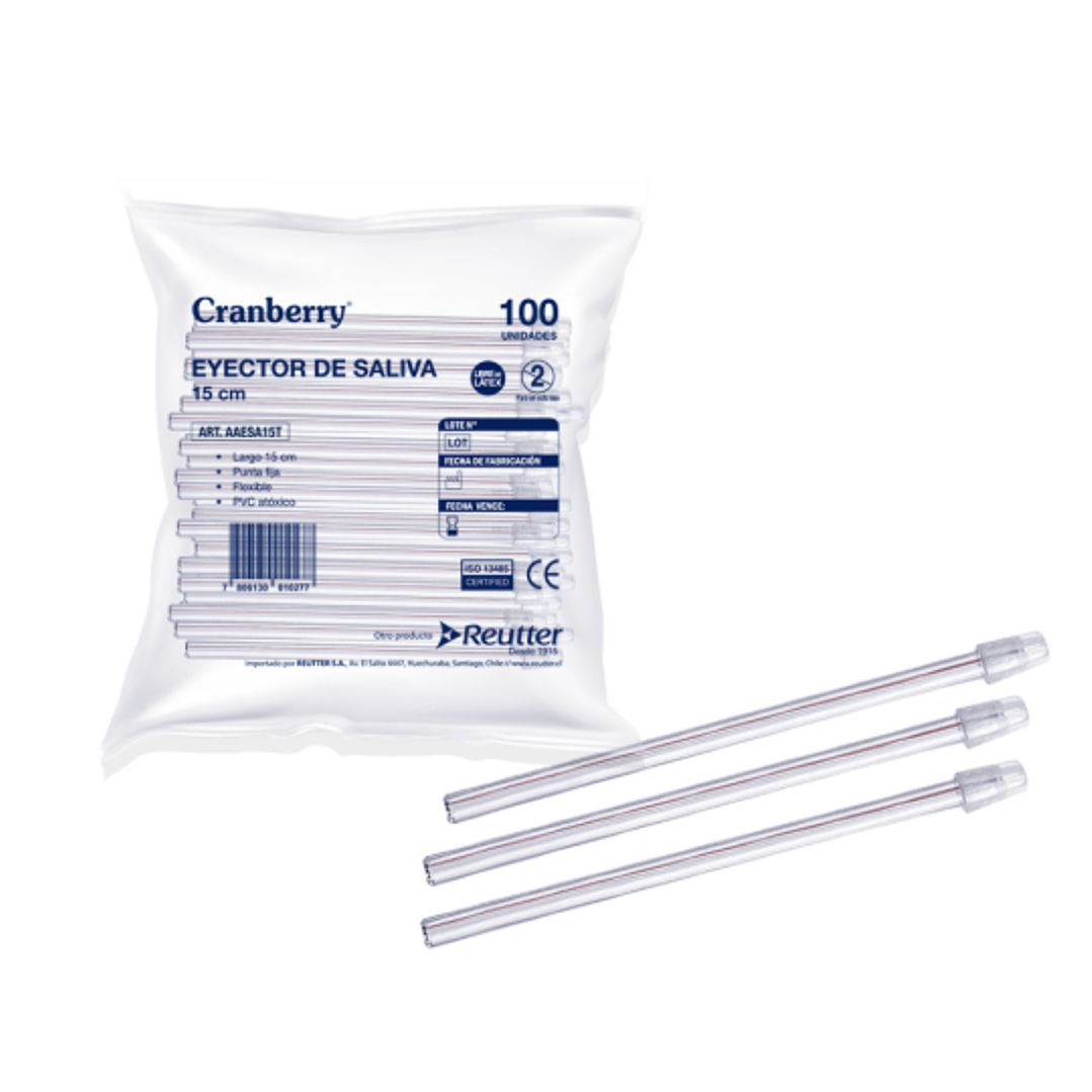 Eyector de Saliva 15 cm.  Transparente  100 Unidades. 1