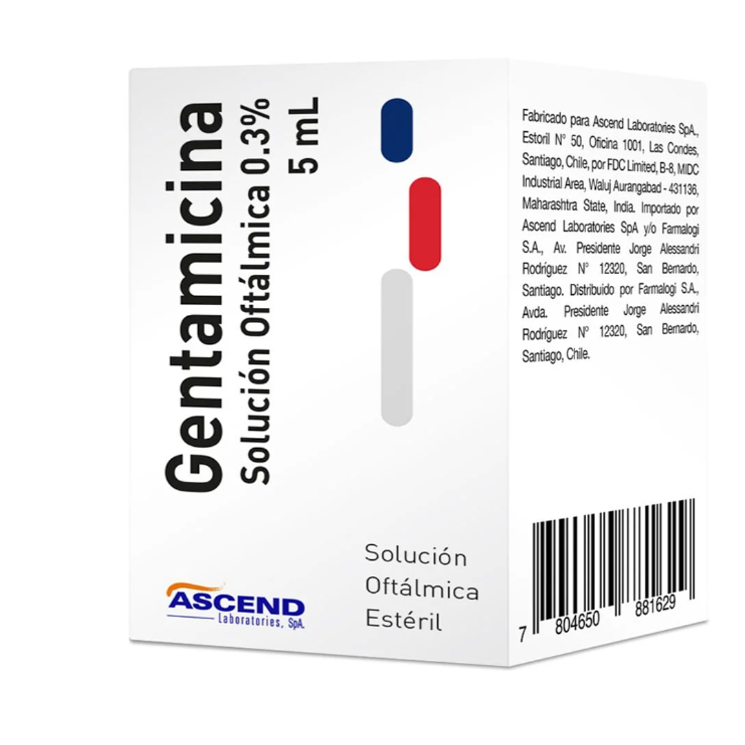 Gentamicina 0,3 % Solución oftálmica 5 ml . 1