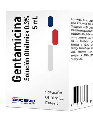 Gentamicina 0,3 % Solución oftálmica 5 ml.